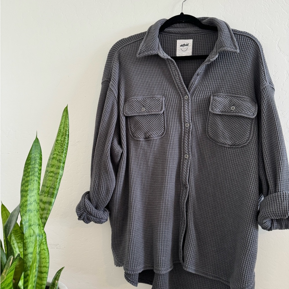 Aerie waffle weave button up